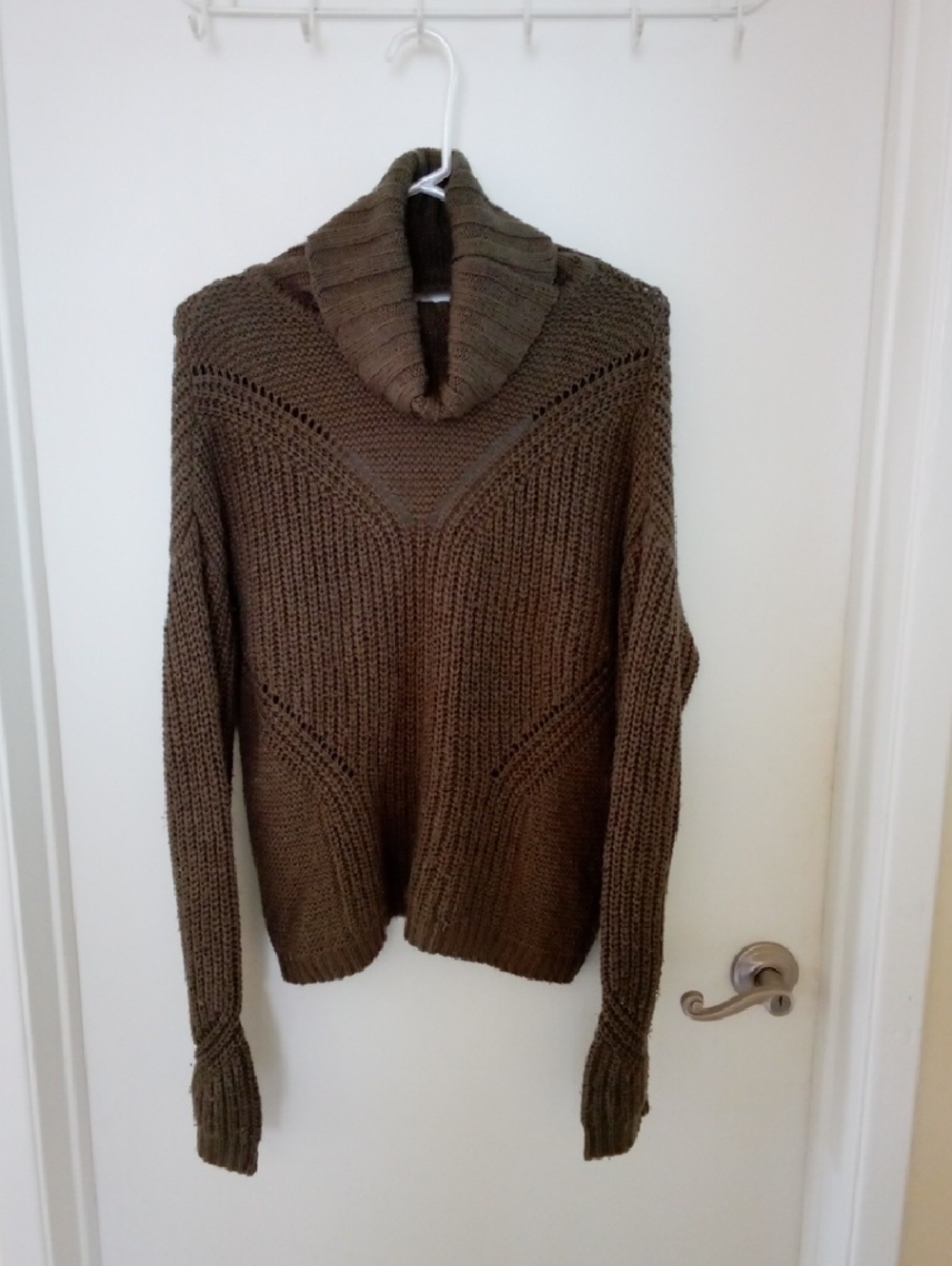 Dark Olive Green Backless Neck Sweater